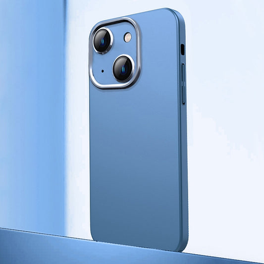 For iPhone 13 Frosted Metal Material Phone Case with Lens Protection(Blue) - iPhone 13 Cases by buy2fix | Online Shopping UK | buy2fix