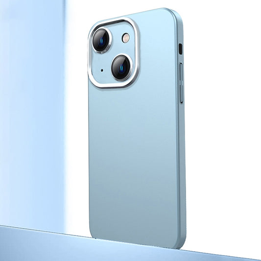 For iPhone 13 Frosted Metal Material Phone Case with Lens Protection(Light Blue) - iPhone 13 Cases by buy2fix | Online Shopping UK | buy2fix