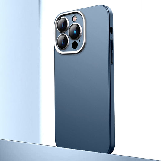 For iPhone 13 Pro Frosted Metal Material Phone Case with Lens Protection(Dark Blue) - iPhone 13 Pro Cases by buy2fix | Online Shopping UK | buy2fix