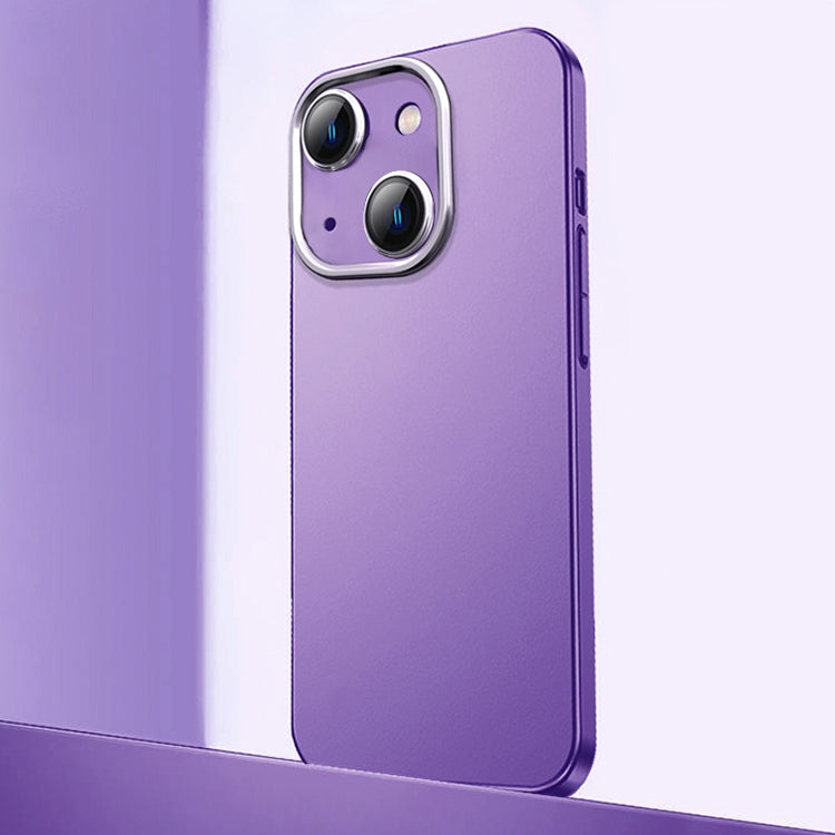 For iPhone 14 Plus Frosted Metal Material Phone Case with Lens Protection(Purple) - iPhone 14 Plus Cases by buy2fix | Online Shopping UK | buy2fix