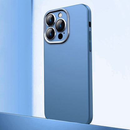 For iPhone 14 Pro Frosted Metal Material Phone Case with Lens Protection(Blue) - iPhone 14 Pro Cases by buy2fix | Online Shopping UK | buy2fix