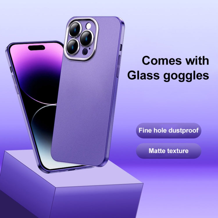 For iPhone 12 Frosted Metal Material Phone Case with Lens Protection(Blue) - iPhone 12 / 12 Pro Cases by buy2fix | Online Shopping UK | buy2fix