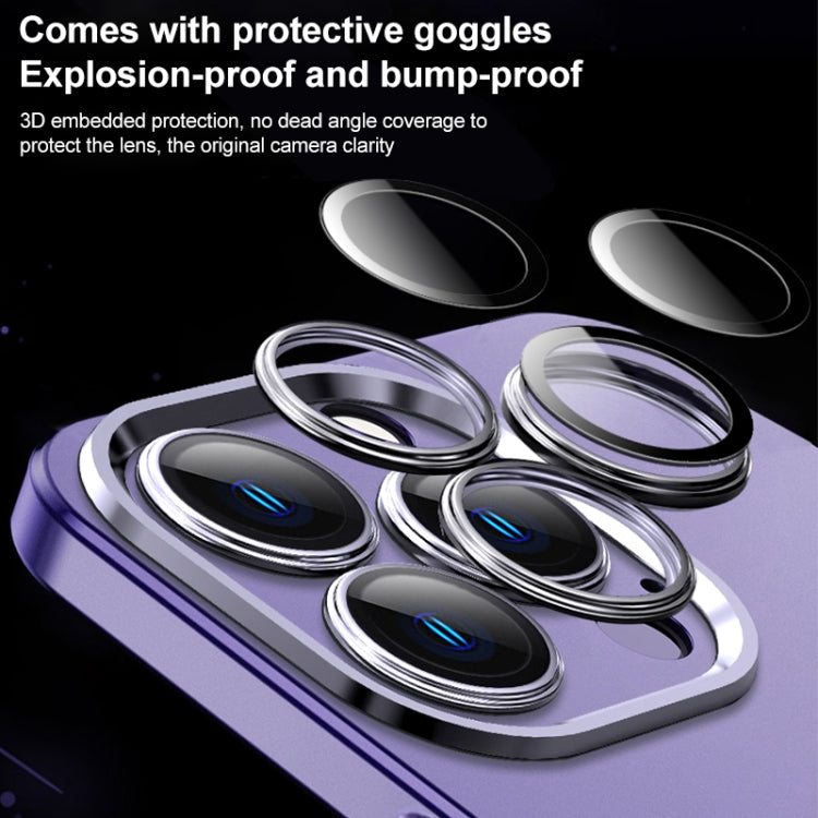 For iPhone 14 Pro Frosted Metal Material Phone Case with Lens Protection(Purple) - iPhone 14 Pro Cases by buy2fix | Online Shopping UK | buy2fix