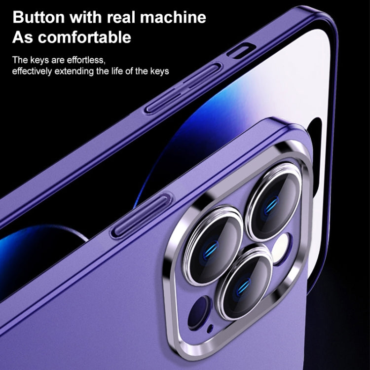 For iPhone 12 Pro Frosted Metal Material Phone Case with Lens Protection(Purple) - iPhone 12 / 12 Pro Cases by buy2fix | Online Shopping UK | buy2fix