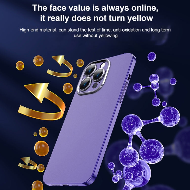 For iPhone 12 Pro Max Frosted Metal Material Phone Case with Lens Protection(Purple) - iPhone 12 Pro Max Cases by buy2fix | Online Shopping UK | buy2fix