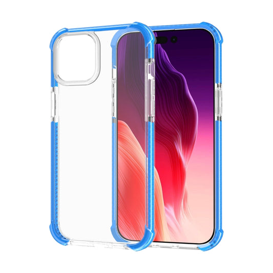 For iPhone 15 Four-corner Shockproof TPU Hybrid Acrylic Phone Case(Blue) by buy2fix