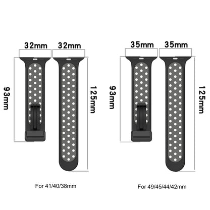 For Apple Watch 7 45mm Magnetic Buckle Silicone Watch Band(Black White) by buy2fix