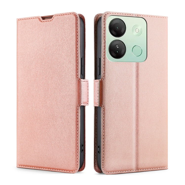 For Infinix Smart 7 HD Ultra-thin Voltage Side Buckle Horizontal Flip Leather Phone Case(Rose Gold) - Infinix Cases by buy2fix | Online Shopping UK | buy2fix