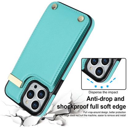 For iPhone 11 Pro Max Metal Buckle Card Slots Phone Case(Green) - iPhone 11 Pro Max Cases by buy2fix | Online Shopping UK | buy2fix