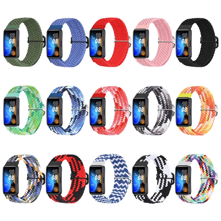 For Huawei Band 8 Nylon Braided Buckle Watch Band(Colorful Black) by buy2fix