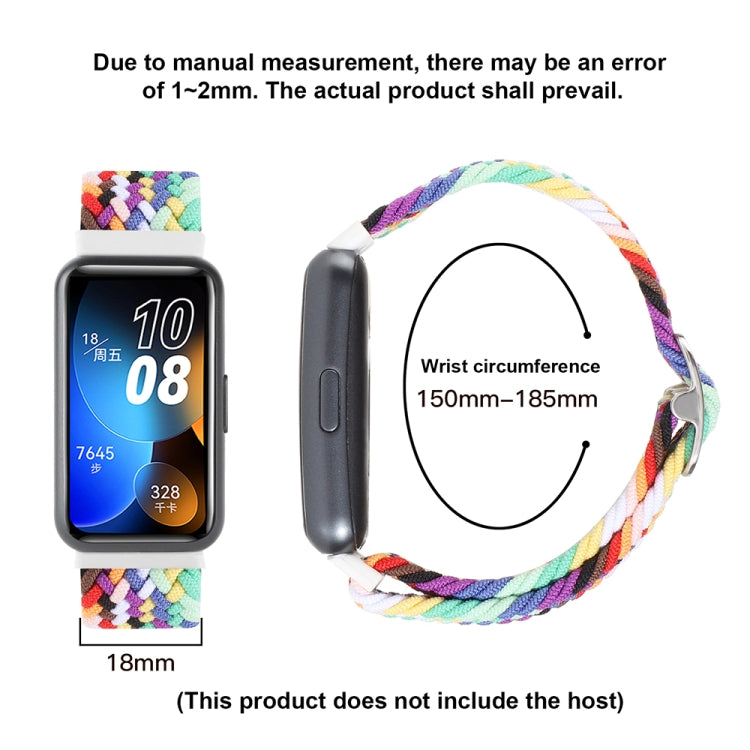 For Huawei Band 8 Nylon Braided Buckle Watch Band(Colorful Black) by buy2fix