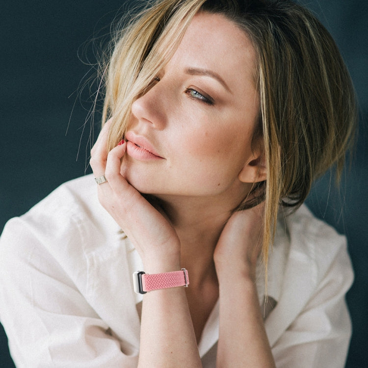 For Huawei Band 8 Nylon Braided Buckle Watch Band(Colorful Black) by buy2fix