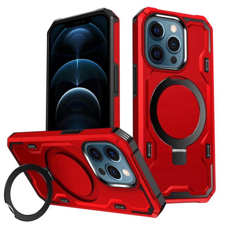For iPhone 12 Pro Max Patronus MagSafe Magnetic Holder Phone Case(Red) by buy2fix