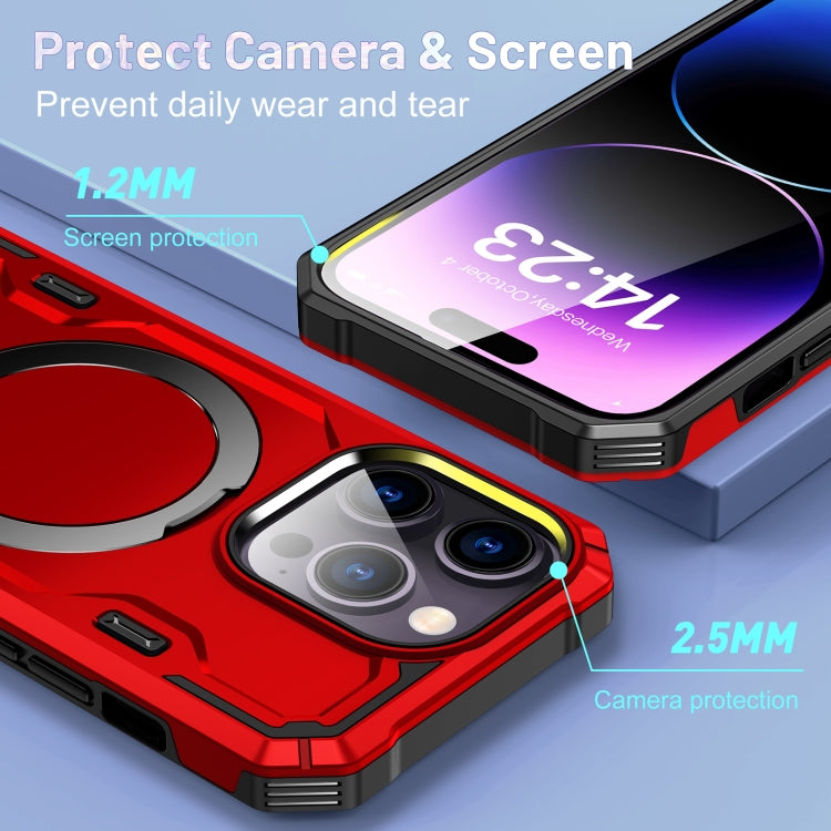 For iPhone 12 Pro Max Patronus MagSafe Magnetic Holder Phone Case(Red) by buy2fix