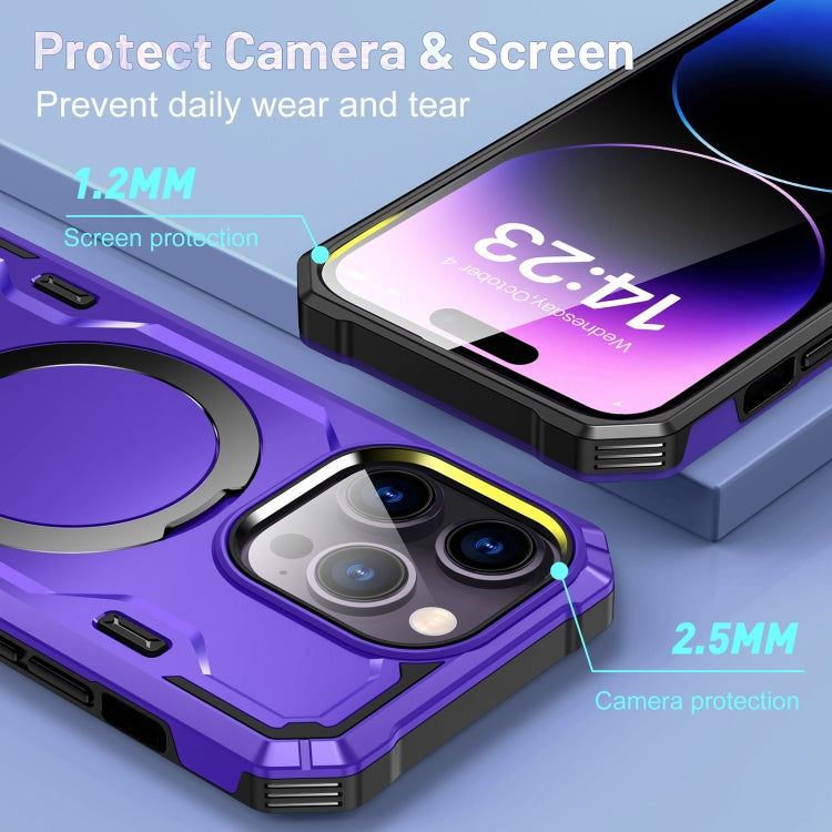 For iPhone 12 Pro Max Patronus MagSafe Magnetic Holder Phone Case(Purple) by buy2fix
