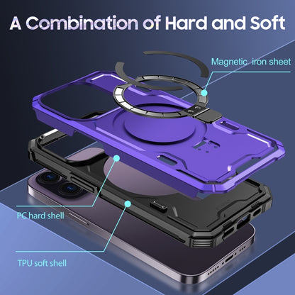For iPhone 12 Pro Max Patronus MagSafe Magnetic Holder Phone Case(Purple) by buy2fix