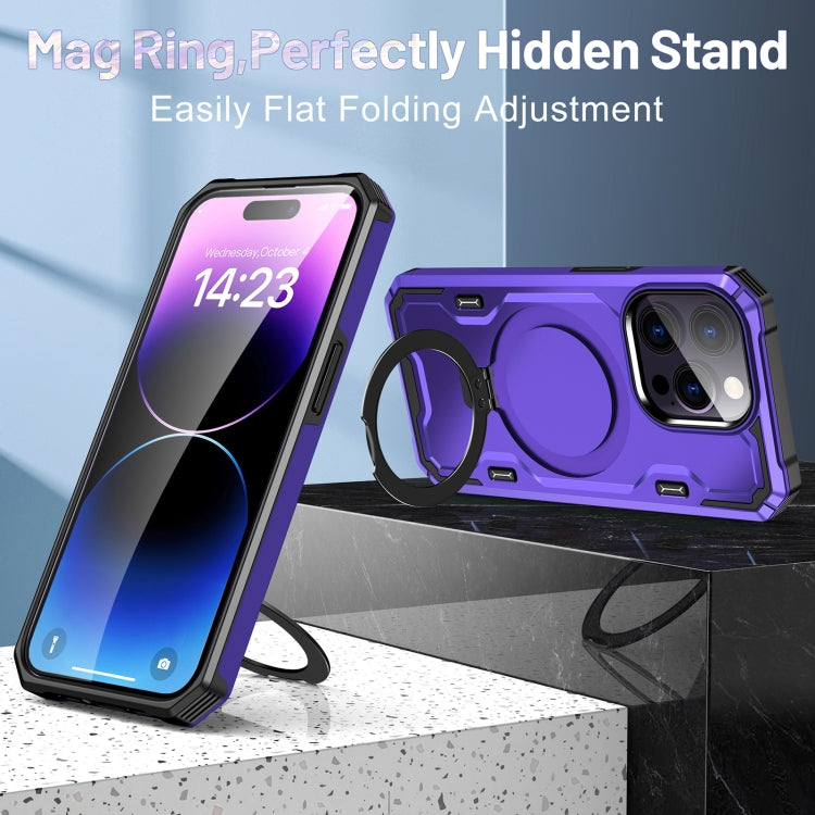 For iPhone 12 Pro Max Patronus MagSafe Magnetic Holder Phone Case(Purple) by buy2fix