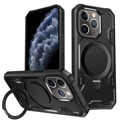 For iPhone 11 Pro Max Patronus MagSafe Magnetic Holder Phone Case(Black) by buy2fix