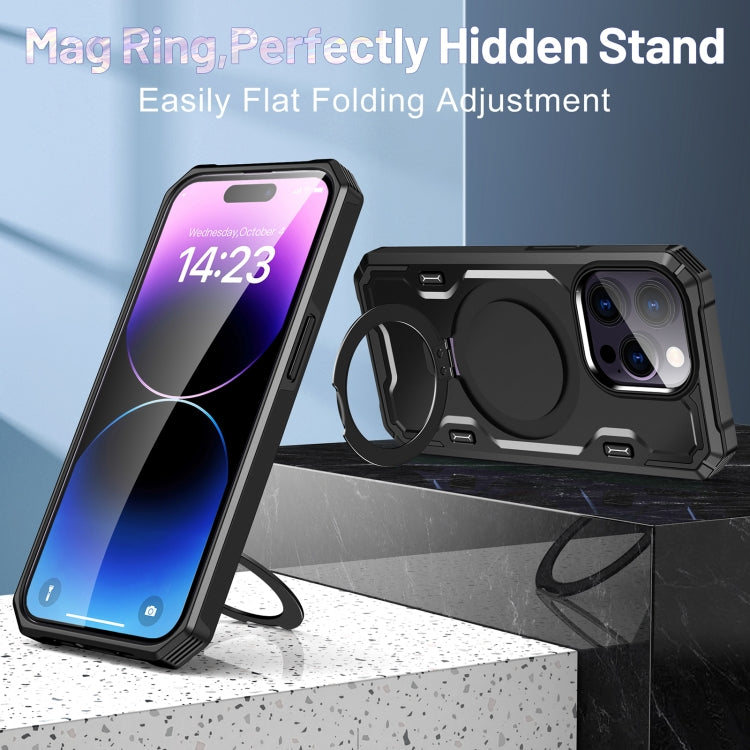 For iPhone 11 Patronus MagSafe Magnetic Holder Phone Case(Black) by buy2fix