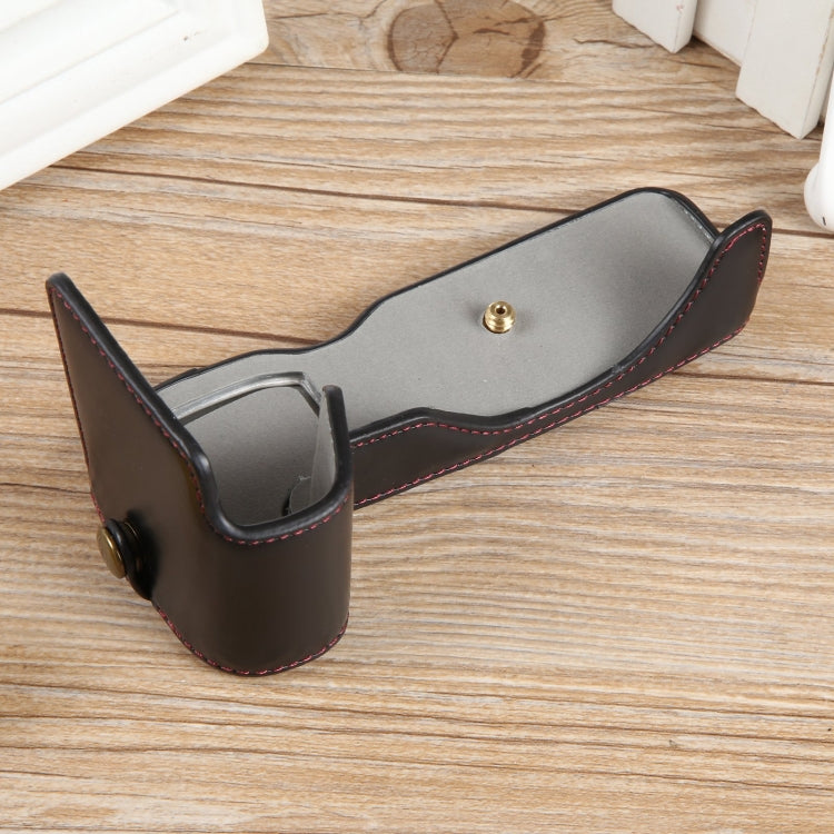 For Canon EOS R8 1/4 inch Thread PU Leather Camera Half Case Base(Black) by buy2fix