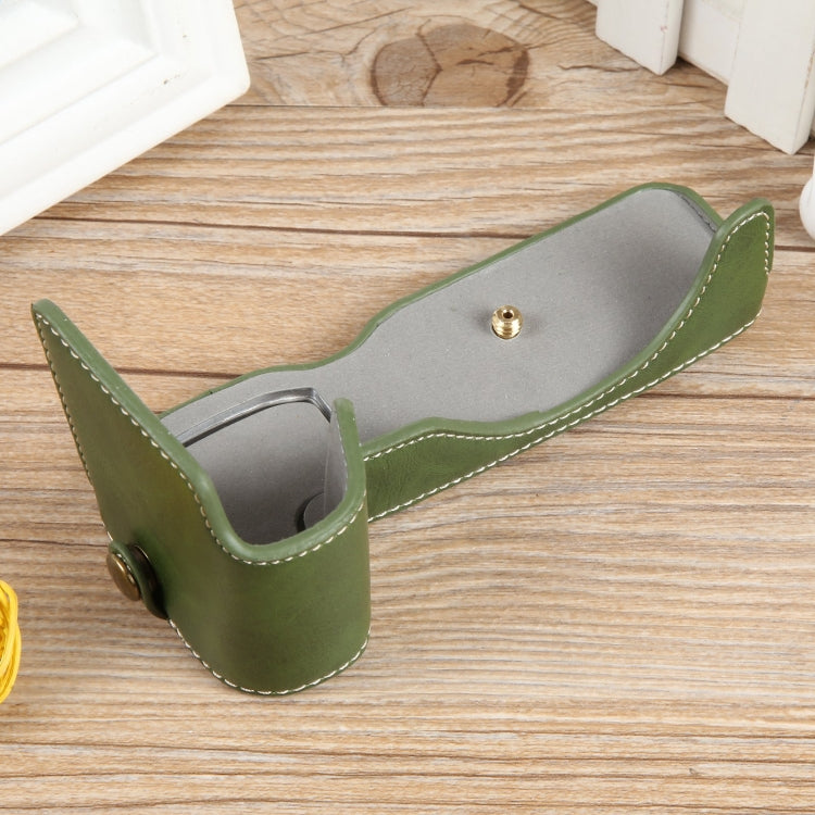 For Canon EOS R8 1/4 inch Thread PU Leather Camera Half Case Base(Green) by buy2fix