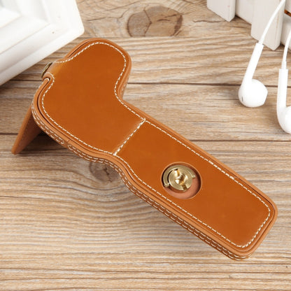For Canon EOS R8 1/4 inch Thread PU Leather Camera Half Case Base(Brown) by buy2fix