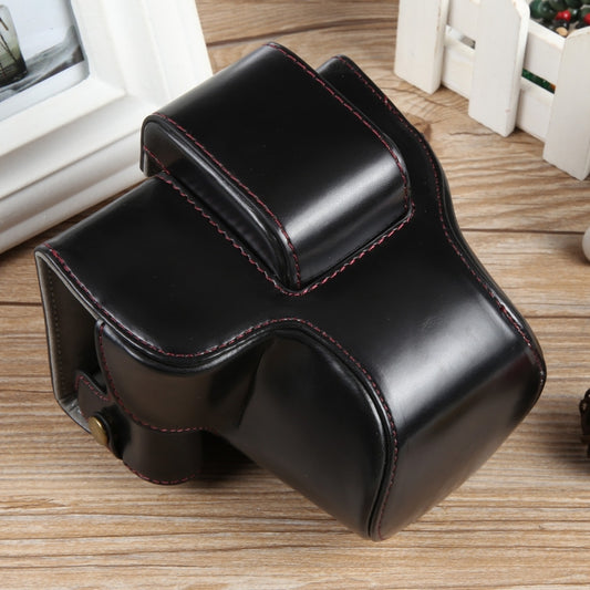 For Canon EOS R50 Full Body Magnetic Leather Camera Case Bag with Strap, Deluxe Edition(Black) by buy2fix