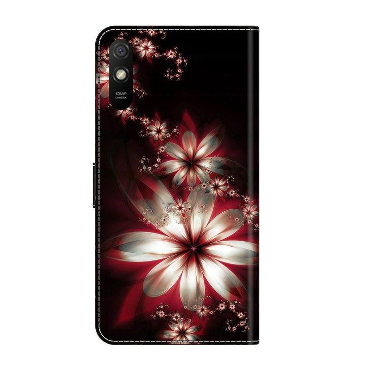 For Xiaomi Redmi 9A Crystal 3D Shockproof Protective Leather Phone Case(Fantastic Flower) - Xiaomi Cases by buy2fix | Online Shopping UK | buy2fix