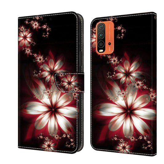 For Xiaomi Redmi 9T Crystal 3D Shockproof Protective Leather Phone Case(Fantastic Flower) - Xiaomi Cases by buy2fix | Online Shopping UK | buy2fix