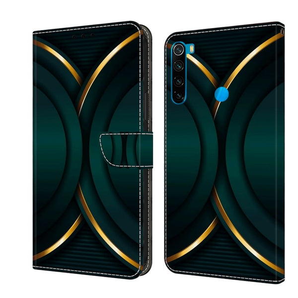 For Xiaomi Redmi Note 8 Crystal 3D Shockproof Protective Leather Phone Case(Gold Outline) by buy2fix