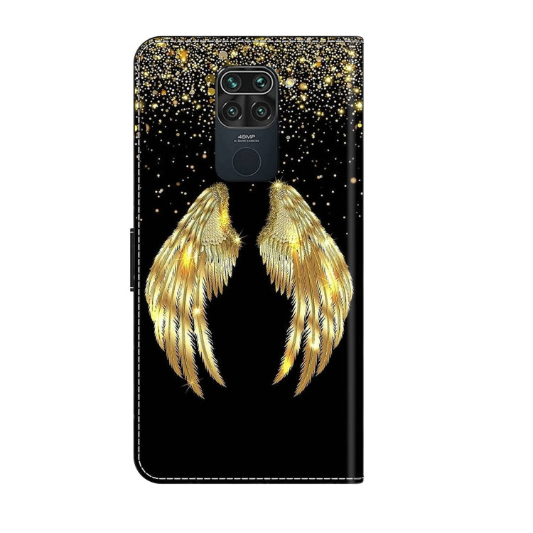 For Xiaomi Redmi Note 9 Crystal 3D Shockproof Protective Leather Phone Case(Golden Wings) - Xiaomi Cases by buy2fix | Online Shopping UK | buy2fix