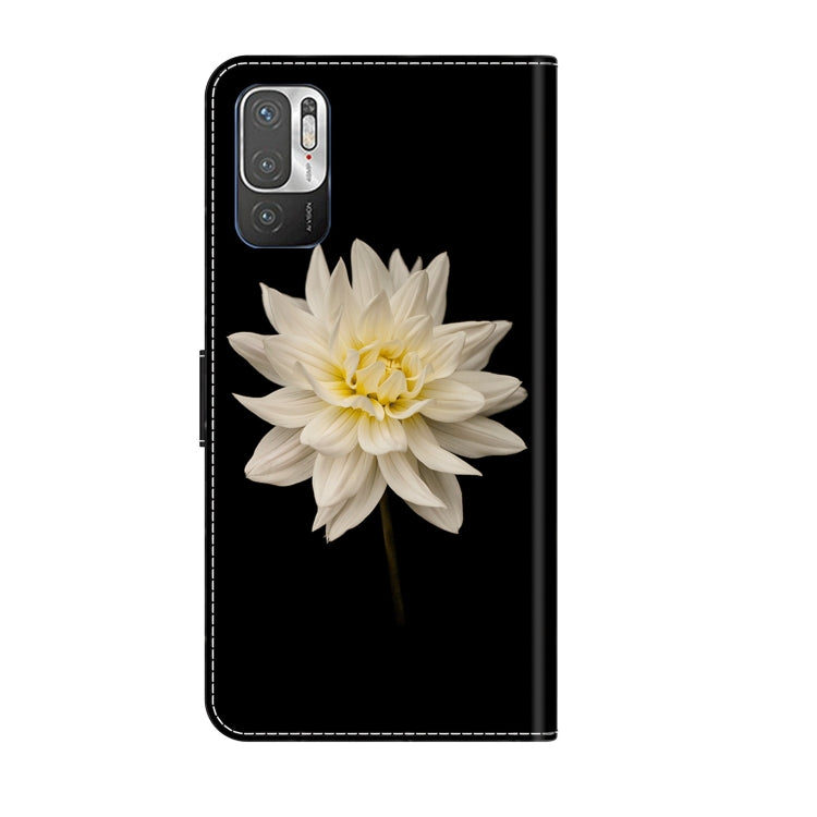 For Xiaomi Redmi Note 10 5G Crystal 3D Shockproof Protective Leather Phone Case(White Flower) - Xiaomi Cases by buy2fix | Online Shopping UK | buy2fix