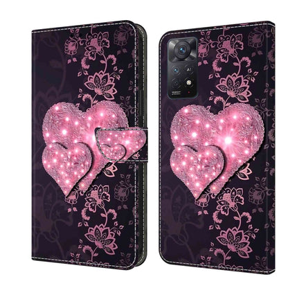 For Xiaomi Redmi Note 11 Pro 5G / 4G Global Crystal 3D Shockproof Protective Leather Phone Case(Lace Love) - Xiaomi Cases by buy2fix | Online Shopping UK | buy2fix