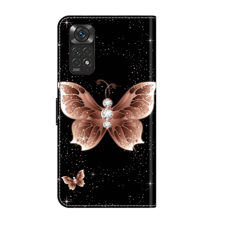 For Xiaomi Redmi Note 11 Global Crystal 3D Shockproof Protective Leather Phone Case(Pink Diamond Butterfly) by buy2fix