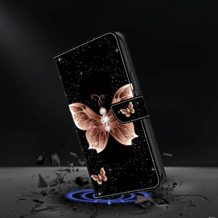 For Xiaomi Redmi Note 11 Global Crystal 3D Shockproof Protective Leather Phone Case(Pink Diamond Butterfly) by buy2fix