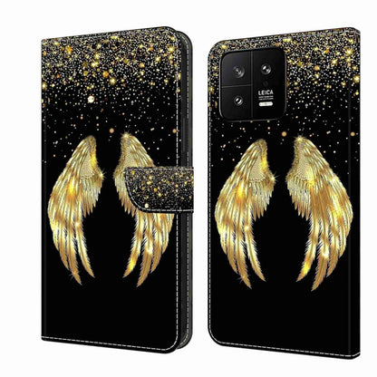 For Xiaomi 13 Crystal 3D Shockproof Protective Leather Phone Case(Golden Wings) - 13 Cases by buy2fix | Online Shopping UK | buy2fix