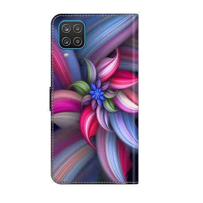 For Samsung Galaxy A12 4G / 5G Crystal 3D Shockproof Protective Leather Phone Case(Colorful Flower) by buy2fix