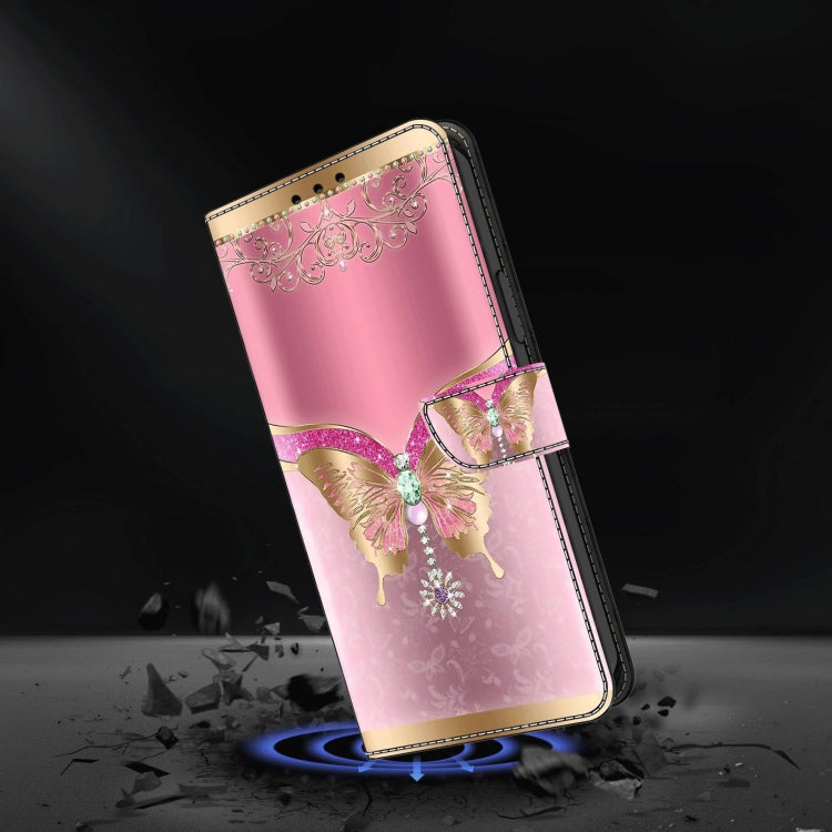 For Samsung Galaxy A13 4G / 5G / A04S Crystal 3D Shockproof Protective Leather Phone Case(Pink Bottom Butterfly) by buy2fix