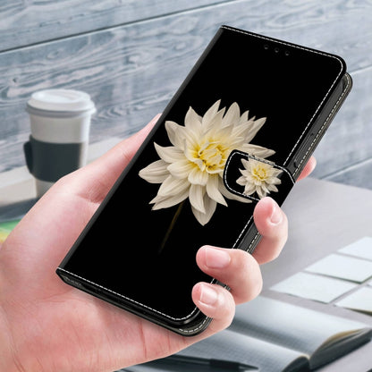 For Samsung Galaxy A13 4G / 5G / A04S Crystal 3D Shockproof Protective Leather Phone Case(White Flower) by buy2fix