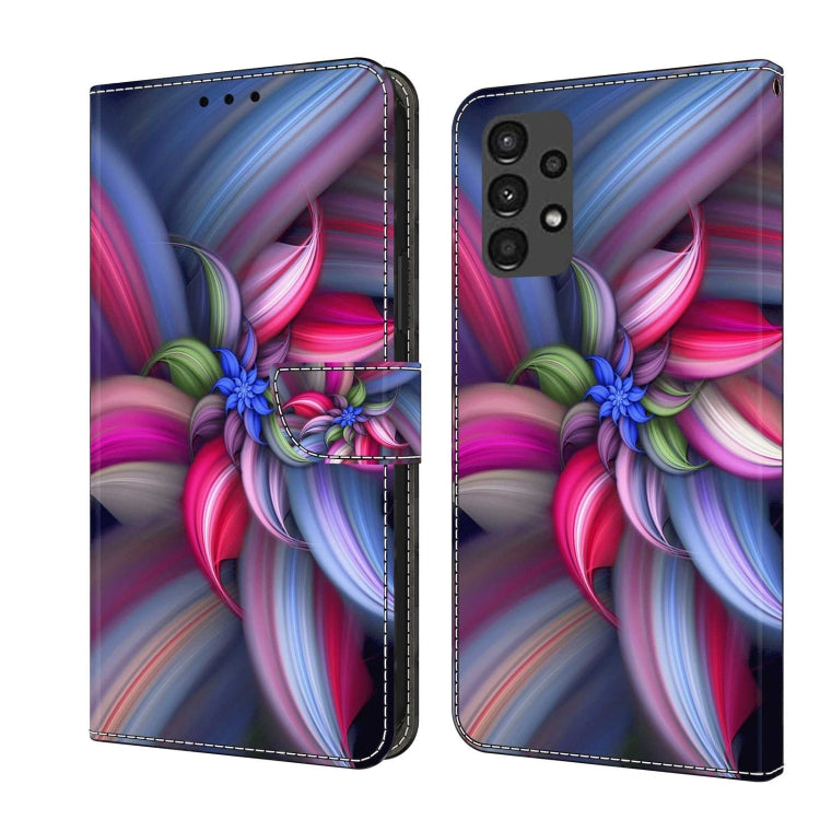 For Samsung Galaxy A13 4G / 5G / A04S Crystal 3D Shockproof Protective Leather Phone Case(Colorful Flower) by buy2fix