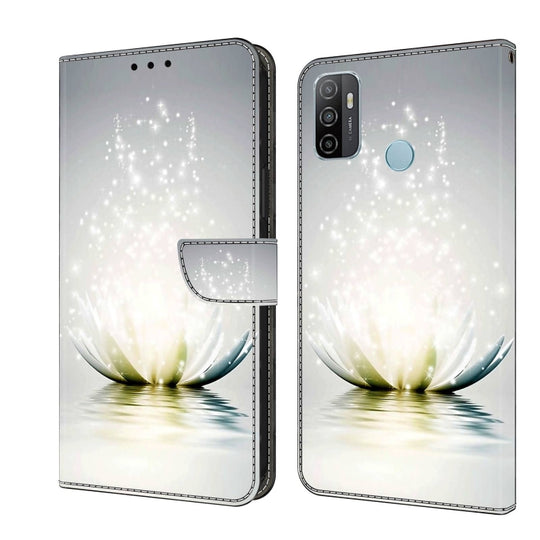 For Samsung Galaxy A33 5G Crystal 3D Shockproof Protective Leather Phone Case(Light Lotus)