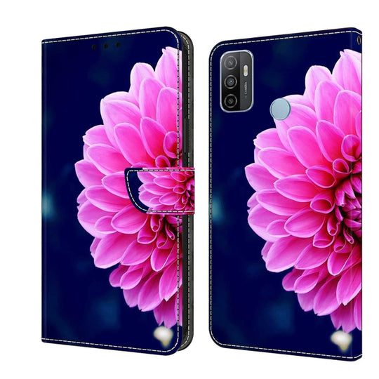 For Samsung Galaxy A33 5G Crystal 3D Shockproof Protective Leather Phone Case(Pink Petals)