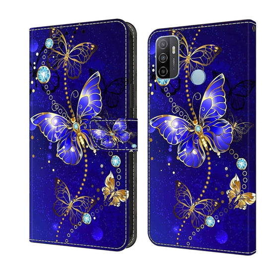 For Samsung Galaxy A33 5G Crystal 3D Shockproof Protective Leather Phone Case(Diamond Butterfly)