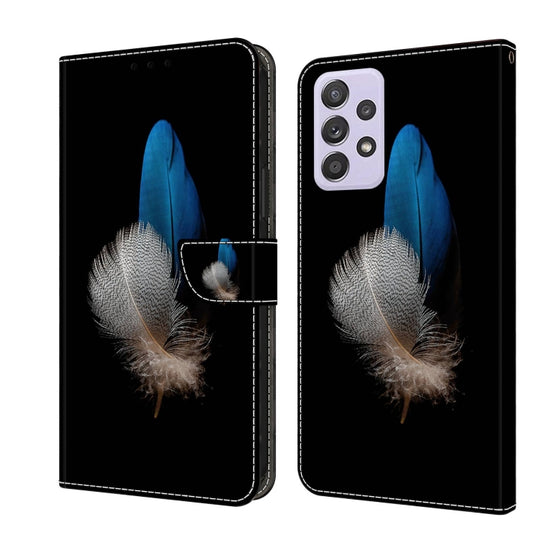 For Samsung Galaxy A52 / A52s 5G Crystal 3D Shockproof Protective Leather Phone Case(Two Branches)