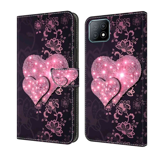 For Samsung Galaxy A53 Crystal 3D Shockproof Protective Leather Phone Case(Lace Love)
