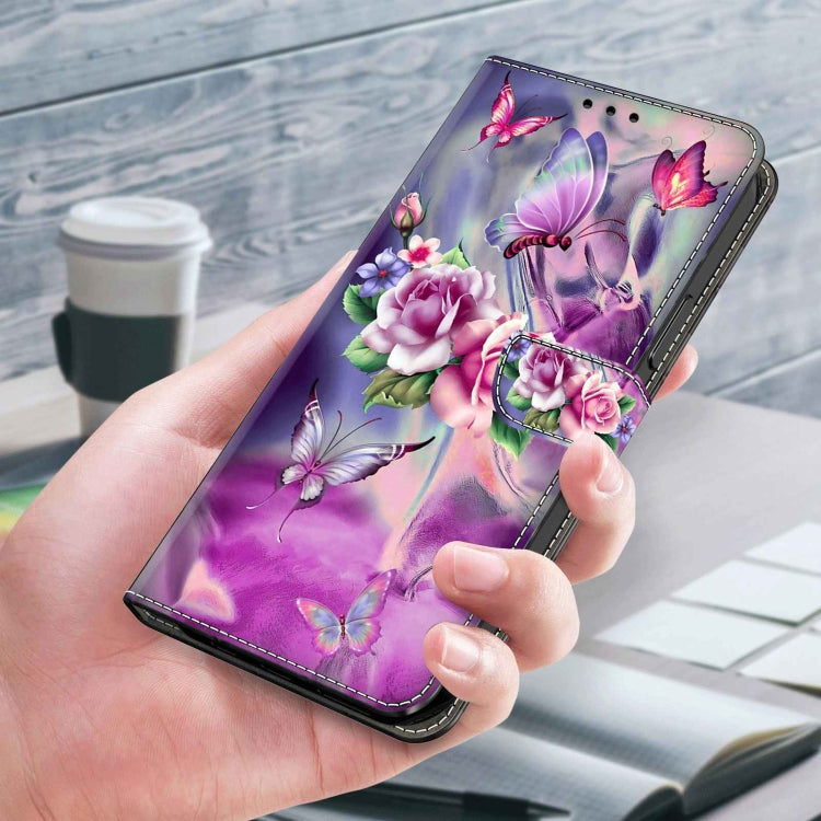 For Samsung Galaxy S9+ Crystal 3D Shockproof Protective Leather Phone Case(Butterfly) by buy2fix