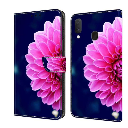 For Samsung Galaxy S10e Crystal 3D Shockproof Protective Leather Phone Case(Pink Petals)