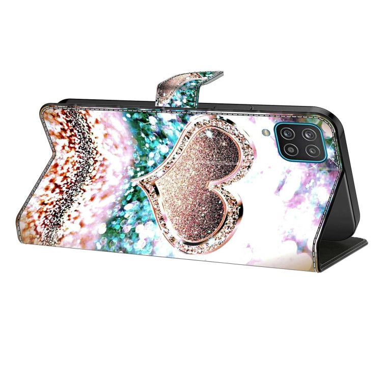 For Samsung Galaxy S20 FE Crystal 3D Shockproof Protective Leather Phone Case(Pink Diamond Heart) by buy2fix