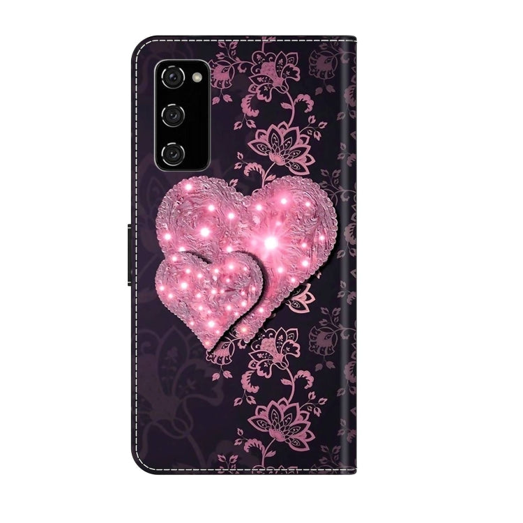 For Samsung Galaxy S20 FE Crystal 3D Shockproof Protective Leather Phone Case(Lace Love) by buy2fix