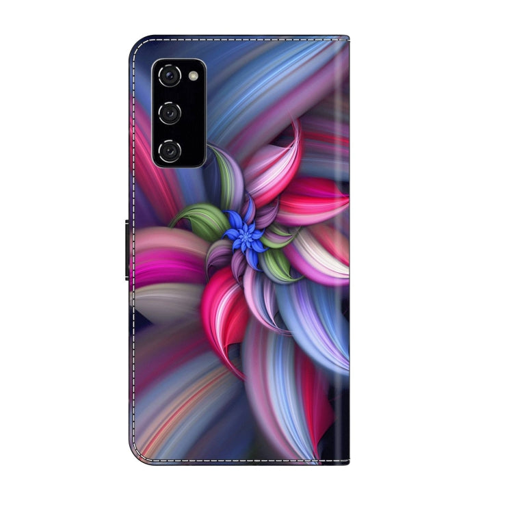 For Samsung Galaxy S20 FE Crystal 3D Shockproof Protective Leather Phone Case(Colorful Flower) by buy2fix